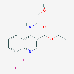 molecular formula C15H15F3N2O3 B4750350 ethyl 4-[(2-hydroxyethyl)amino]-8-(trifluoromethyl)-3-quinolinecarboxylate 