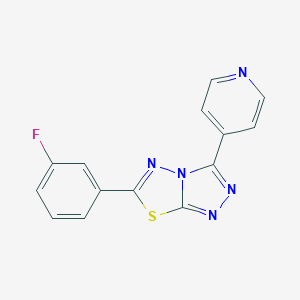 molecular formula C14H8FN5S B475037 6-(3-Fluorophenyl)-3-(4-pyridinyl)[1,2,4]triazolo[3,4-b][1,3,4]thiadiazole CAS No. 136025-37-1