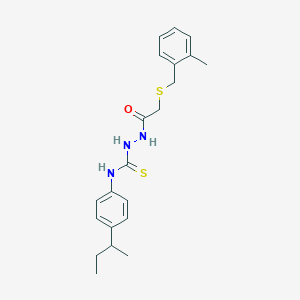 molecular formula C21H27N3OS2 B4750378 N-(4-sec-butylphenyl)-2-{[(2-methylbenzyl)thio]acetyl}hydrazinecarbothioamide 