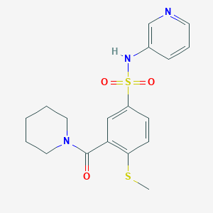 molecular formula C18H21N3O3S2 B4750385 4-(methylthio)-3-(1-piperidinylcarbonyl)-N-3-pyridinylbenzenesulfonamide 