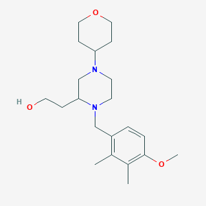 molecular formula C21H34N2O3 B4750392 2-[1-(4-methoxy-2,3-dimethylbenzyl)-4-(tetrahydro-2H-pyran-4-yl)-2-piperazinyl]ethanol 