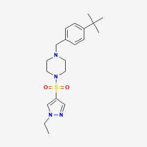 molecular formula C20H30N4O2S B4750405 1-(4-tert-butylbenzyl)-4-[(1-ethyl-1H-pyrazol-4-yl)sulfonyl]piperazine 