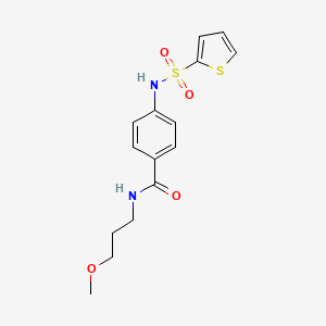 molecular formula C15H18N2O4S2 B4750406 N-(3-methoxypropyl)-4-[(2-thienylsulfonyl)amino]benzamide 