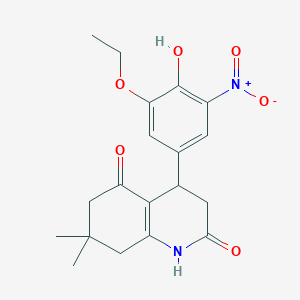 molecular formula C19H22N2O6 B4750427 4-(3-ethoxy-4-hydroxy-5-nitrophenyl)-7,7-dimethyl-4,6,7,8-tetrahydro-2,5(1H,3H)-quinolinedione 
