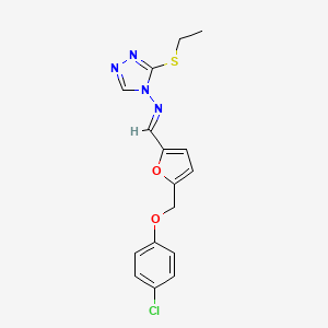 molecular formula C16H15ClN4O2S B4750437 N-({5-[(4-chlorophenoxy)methyl]-2-furyl}methylene)-3-(ethylthio)-4H-1,2,4-triazol-4-amine 