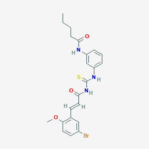 3-(5-bromo-2-methoxyphenyl)-N-({[3-(pentanoylamino)phenyl]amino}carbonothioyl)acrylamide