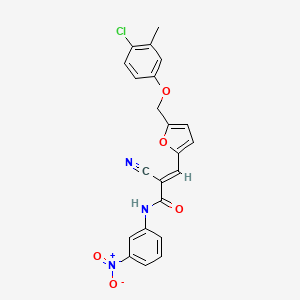 molecular formula C22H16ClN3O5 B4750467 3-{5-[(4-chloro-3-methylphenoxy)methyl]-2-furyl}-2-cyano-N-(3-nitrophenyl)acrylamide 