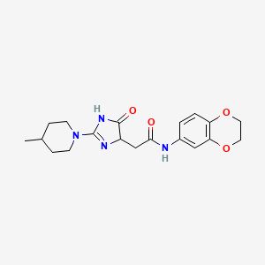 molecular formula C19H24N4O4 B4750474 N-(2,3-dihydro-1,4-benzodioxin-6-yl)-2-[2-(4-methyl-1-piperidinyl)-5-oxo-4,5-dihydro-1H-imidazol-4-yl]acetamide 