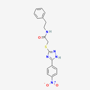 molecular formula C18H17N5O3S B4750491 2-{[5-(4-nitrophenyl)-4H-1,2,4-triazol-3-yl]thio}-N-(2-phenylethyl)acetamide 