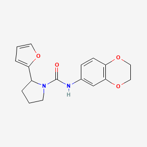 molecular formula C17H18N2O4 B4750493 N-(2,3-dihydro-1,4-benzodioxin-6-yl)-2-(2-furyl)-1-pyrrolidinecarboxamide 