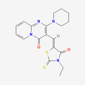 3-[(3-ethyl-4-oxo-2-thioxo-1,3-thiazolidin-5-ylidene)methyl]-2-(1-piperidinyl)-4H-pyrido[1,2-a]pyrimidin-4-one