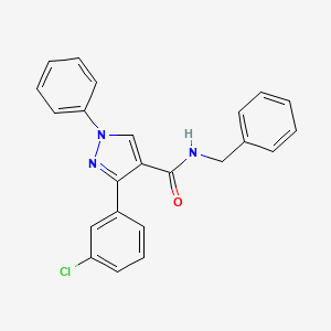 molecular formula C23H18ClN3O B4750507 N-benzyl-3-(3-chlorophenyl)-1-phenyl-1H-pyrazole-4-carboxamide 