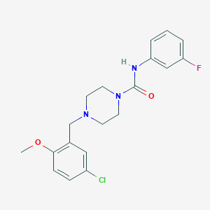 molecular formula C19H21ClFN3O2 B4750510 4-(5-chloro-2-methoxybenzyl)-N-(3-fluorophenyl)-1-piperazinecarboxamide 