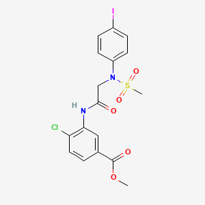 molecular formula C17H16ClIN2O5S B4750517 methyl 4-chloro-3-{[N-(4-iodophenyl)-N-(methylsulfonyl)glycyl]amino}benzoate 