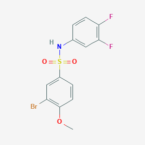 molecular formula C13H10BrF2NO3S B4750531 3-bromo-N-(3,4-difluorophenyl)-4-methoxybenzenesulfonamide 
