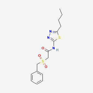 molecular formula C15H19N3O3S2 B4750536 2-(benzylsulfonyl)-N-(5-butyl-1,3,4-thiadiazol-2-yl)acetamide 