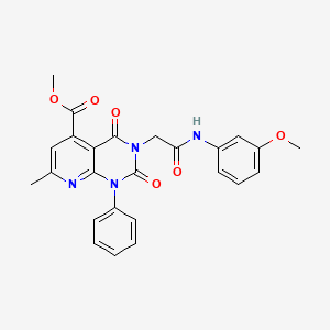 molecular formula C25H22N4O6 B4750547 methyl 3-{2-[(3-methoxyphenyl)amino]-2-oxoethyl}-7-methyl-2,4-dioxo-1-phenyl-1,2,3,4-tetrahydropyrido[2,3-d]pyrimidine-5-carboxylate 