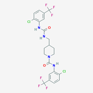 molecular formula C22H20Cl2F6N4O2 B4750561 N-[2-chloro-5-(trifluoromethyl)phenyl]-4-{[({[2-chloro-5-(trifluoromethyl)phenyl]amino}carbonyl)amino]methyl}-1-piperidinecarboxamide 