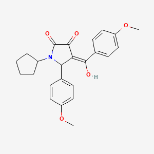 molecular formula C24H25NO5 B4750578 1-cyclopentyl-3-hydroxy-4-(4-methoxybenzoyl)-5-(4-methoxyphenyl)-1,5-dihydro-2H-pyrrol-2-one 