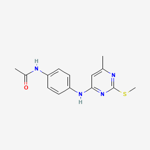 molecular formula C14H16N4OS B4750592 N-(4-{[6-methyl-2-(methylthio)-4-pyrimidinyl]amino}phenyl)acetamide 