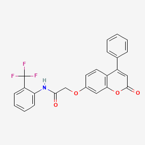 2-[(2-oxo-4-phenyl-2H-chromen-7-yl)oxy]-N-[2-(trifluoromethyl)phenyl]acetamide