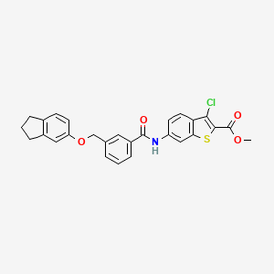 molecular formula C27H22ClNO4S B4750616 methyl 3-chloro-6-({3-[(2,3-dihydro-1H-inden-5-yloxy)methyl]benzoyl}amino)-1-benzothiophene-2-carboxylate 