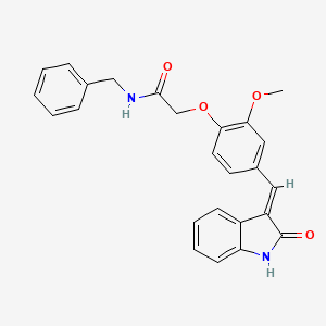 molecular formula C25H22N2O4 B4750654 N-benzyl-2-{2-methoxy-4-[(2-oxo-1,2-dihydro-3H-indol-3-ylidene)methyl]phenoxy}acetamide 