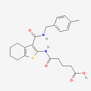molecular formula C22H26N2O4S B4750655 5-[(3-{[(4-methylbenzyl)amino]carbonyl}-4,5,6,7-tetrahydro-1-benzothien-2-yl)amino]-5-oxopentanoic acid 