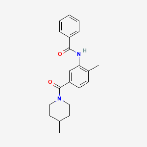 molecular formula C21H24N2O2 B4750661 N-{2-methyl-5-[(4-methyl-1-piperidinyl)carbonyl]phenyl}benzamide 