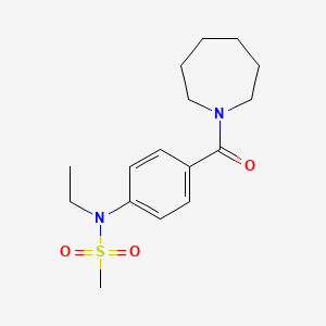 molecular formula C16H24N2O3S B4750673 N-[4-(1-azepanylcarbonyl)phenyl]-N-ethylmethanesulfonamide 