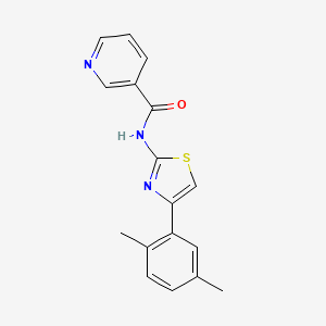 molecular formula C17H15N3OS B4750701 N-[4-(2,5-dimethylphenyl)-1,3-thiazol-2-yl]nicotinamide 