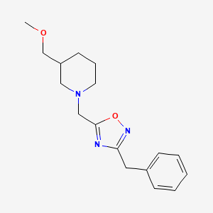molecular formula C17H23N3O2 B4750708 1-[(3-benzyl-1,2,4-oxadiazol-5-yl)methyl]-3-(methoxymethyl)piperidine 