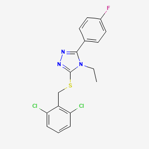 molecular formula C17H14Cl2FN3S B4750729 3-[(2,6-dichlorobenzyl)thio]-4-ethyl-5-(4-fluorophenyl)-4H-1,2,4-triazole 