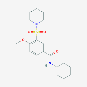 molecular formula C19H28N2O4S B4750756 N-cyclohexyl-4-methoxy-3-(1-piperidinylsulfonyl)benzamide 