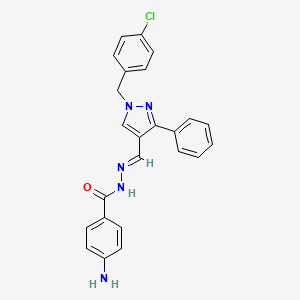 molecular formula C24H20ClN5O B4750765 4-amino-N'-{[1-(4-chlorobenzyl)-3-phenyl-1H-pyrazol-4-yl]methylene}benzohydrazide 