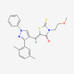 molecular formula C24H23N3O2S2 B4750773 5-{[3-(2,5-dimethylphenyl)-1-phenyl-1H-pyrazol-4-yl]methylene}-3-(2-methoxyethyl)-2-thioxo-1,3-thiazolidin-4-one 