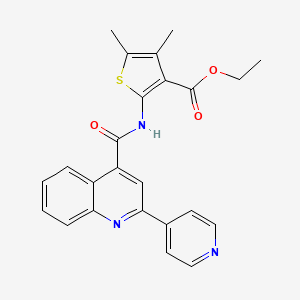 molecular formula C24H21N3O3S B4750787 ethyl 4,5-dimethyl-2-({[2-(4-pyridinyl)-4-quinolinyl]carbonyl}amino)-3-thiophenecarboxylate 