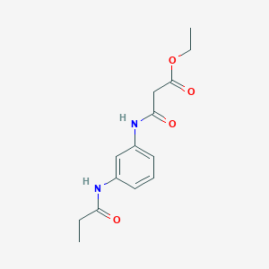 molecular formula C14H18N2O4 B4750792 ethyl 3-oxo-3-{[3-(propionylamino)phenyl]amino}propanoate 