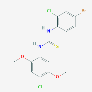 molecular formula C15H13BrCl2N2O2S B4750798 N-(4-bromo-2-chlorophenyl)-N'-(4-chloro-2,5-dimethoxyphenyl)thiourea 
