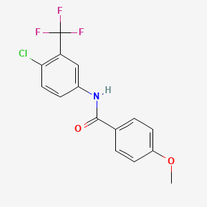 molecular formula C15H11ClF3NO2 B4750802 N-[4-chloro-3-(trifluoromethyl)phenyl]-4-methoxybenzamide 