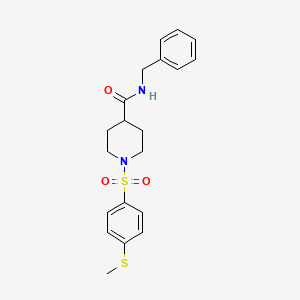 molecular formula C20H24N2O3S2 B4750809 N-benzyl-1-{[4-(methylthio)phenyl]sulfonyl}-4-piperidinecarboxamide 