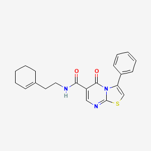 molecular formula C21H21N3O2S B4750831 N-[2-(1-cyclohexen-1-yl)ethyl]-5-oxo-3-phenyl-5H-[1,3]thiazolo[3,2-a]pyrimidine-6-carboxamide 