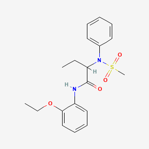 molecular formula C19H24N2O4S B4750857 N-(2-ethoxyphenyl)-2-[(methylsulfonyl)(phenyl)amino]butanamide 