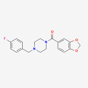 molecular formula C19H19FN2O3 B4750862 1-(1,3-benzodioxol-5-ylcarbonyl)-4-(4-fluorobenzyl)piperazine 