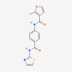molecular formula C16H13N3O3S B4750872 2-methyl-N-{4-[(1,3-thiazol-2-ylamino)carbonyl]phenyl}-3-furamide 