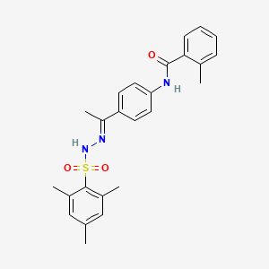 molecular formula C25H27N3O3S B4750880 N-{4-[N-(mesitylsulfonyl)ethanehydrazonoyl]phenyl}-2-methylbenzamide 