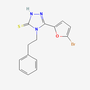 molecular formula C14H12BrN3OS B4750896 5-(5-bromo-2-furyl)-4-(2-phenylethyl)-4H-1,2,4-triazole-3-thiol 