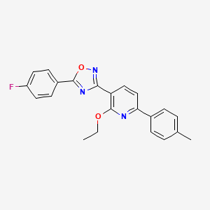 molecular formula C22H18FN3O2 B4750915 2-ethoxy-3-[5-(4-fluorophenyl)-1,2,4-oxadiazol-3-yl]-6-(4-methylphenyl)pyridine 