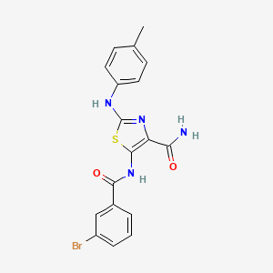 molecular formula C18H15BrN4O2S B4750924 5-[(3-bromobenzoyl)amino]-2-[(4-methylphenyl)amino]-1,3-thiazole-4-carboxamide 