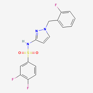 molecular formula C16H12F3N3O2S B4750973 3,4-difluoro-N-[1-(2-fluorobenzyl)-1H-pyrazol-3-yl]benzenesulfonamide 
